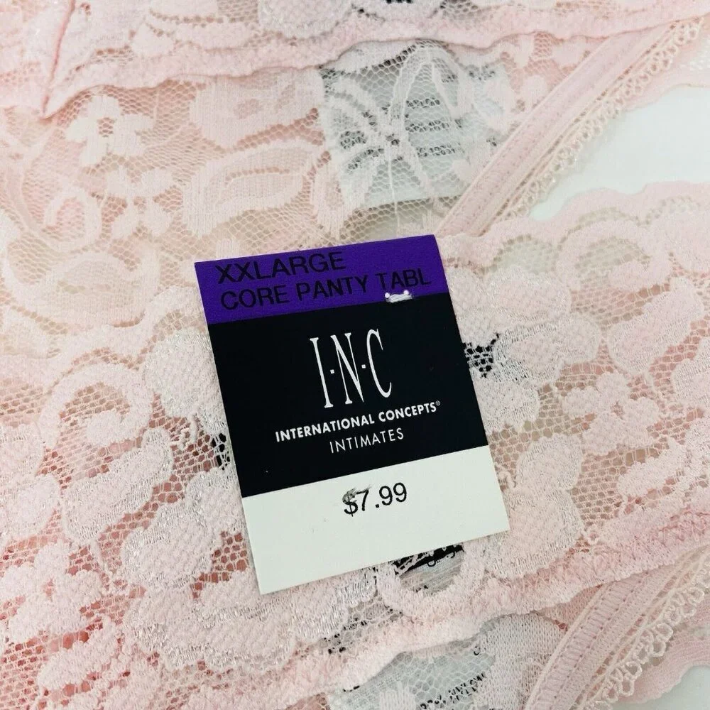 INC International Concepts Womens Lot of 2 XXL Lace Thong Underwear Panties 2359